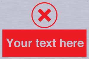 Custom red background, red cross in circle sign